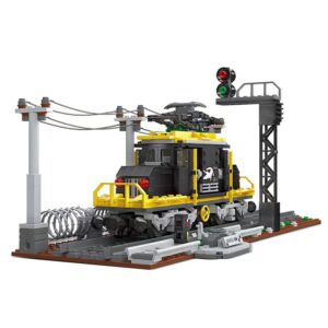 BDYDT Train Crocodile Locomotive Building Blocks Sets（669 Pieces） The Train Building Block Set restores The Iconic Crocodile Locomotive; Great Gift Idea for Train Enthusiasts Lovers