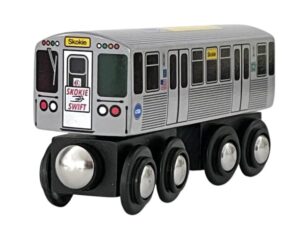 munipals mp03-11yw wooden subway l train car cta yellow line 5000 series