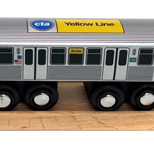 Munipals MP03-11YW Wooden Subway L Train Car CTA Yellow Line 5000 Series