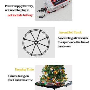 WESTN Rail Toys Electric Train, Xmas Tree Decoration, Holiday Train Electric Toy, 35.64 Inch Diameter, Electric Train Set with Sound and Light, Hanging Tree, Xmas Decoration Gift