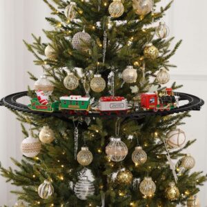 WESTN Rail Toys Electric Train, Xmas Tree Decoration, Holiday Train Electric Toy, 35.64 Inch Diameter, Electric Train Set with Sound and Light, Hanging Tree, Xmas Decoration Gift