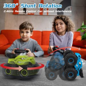 Scientoy Remote Control Car, 360° Rotating RC cars for boys 4-7 with Spray, Light & Sound, 2.4 GHz All Terrain Monster trucks, Dinosaur Toys for Kids 3 4 5 6 7 8 with 2 Batteries, Gifts for Boys Girls