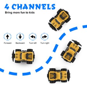 Mafbeanl Remote Control Car for Boys 4-7, 1:43 Scale Mini RC Car for Kids 3-5, Car Toys Truck Xmas Birthday Gifts for Toddlers 3 4 5 6 7 Year Old Boys (Yellow)