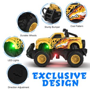 Mafbeanl Remote Control Car for Boys 4-7, 1:43 Scale Mini RC Car for Kids 3-5, Car Toys Truck Xmas Birthday Gifts for Toddlers 3 4 5 6 7 Year Old Boys (Yellow)