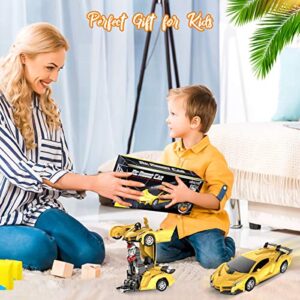 Desuccus Remote Control Car, Transform Robot RC Car for Kids, 2.4Ghz 1:18 Scale Model Racing Car with One-Button Deformation, 360°Drifting, Transforming Robot Car Toy Gift for Boys and Girls