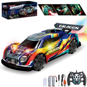 joyee＆elephant RC Drift Car, 1:14 Remote Control Car, 4WD Drift RC Cars for Kids, 2.4Ghz High Speed RC Vehicle with LED Lights Music, Hobby Sport Racing Toy Cars Gifts for Boys Girls