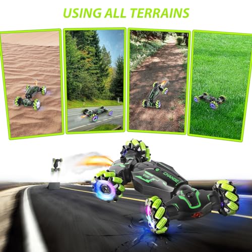 Remote Control Car-Rc Cars Stunt Car Toys 4WD Gesture Sensing Rc Car Rechargeable Toy Cars -Transformer 360° Rotating Hand Controlled Car -Birthday Gifts Outdoor Toys for Kids 6 7 8 9 10 11 12 yr