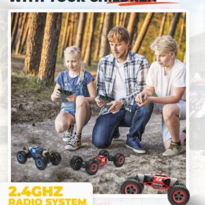 BEZGAR 1:14 Scale 4WD RC Crawler Truck - 15 Km/h All Terrain Electric Toy Car with Rechargeable Battery for Kids, Teens and Adults