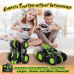 KULARIWORLD RC Stunt Cars Remote Control Car 4WD 2.4Ghz Double-Sided Driving 360-degree Flips Rotating Indoor Outdoor Rechargeable Off Road Car Toy Xmas Kids Toy for Boys Girls