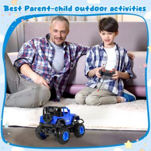 FUUY Blue RC Cars 1:32 Remote Control Car for Toddlers Kid Car Play Road Monster Truck, Off Road RC Trucks with Storage Case Cool Cars for Boys 2-6 Birthdays Gifts