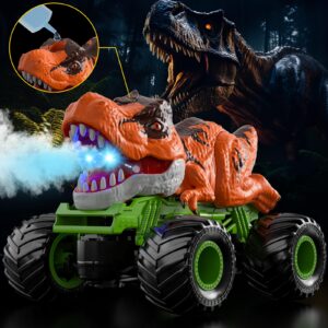 Bennol Remote Control Dinosaur Car for Boys Kids, 2.4Ghz RC Dinosaur Truck Toys for Toddlers, Electric Hobby RC Car Toys with Light & Sound Spray Birthday Gift for 3 4 5 6 7 8 Year olds Kids Boys