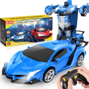 britik transform remote control car toy for kids 4 5 6 7 8, remote control car for boys 4-7, transform cars for boys 4-6, toy car 5 year old boy, toys for 3 4 5 6 7 8 9 10 11 12 years old boy