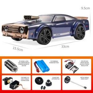 Limodgo Rc Drift Cars for Adults, 1/16 Remote Control Car, 35Km/h High Speed RC Car for Adults, 2.4GHz with 7 Modes LED Lights Racing RC Drifting Car