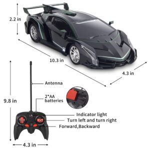 SRVOOZ Remote Control Car, Rc Car 1:16 Scale 8-10 MPH High Speed Super Vehicle, Electric Sport Racing Hobby Toy Car with Cool Lights, Shock Absorber and Crashworthy, Xmas Birthday Toy Gifts for Kids