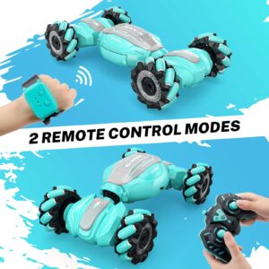 ACAMMZAR Gesture Sensing RC Stunt Car, 2.4G 4WD Remote Control Gesture RC Cars for Kids, Hand Control Double Sided 360° Rotating Off Road, Twist Car for Boys & Girls Birthday Gifts