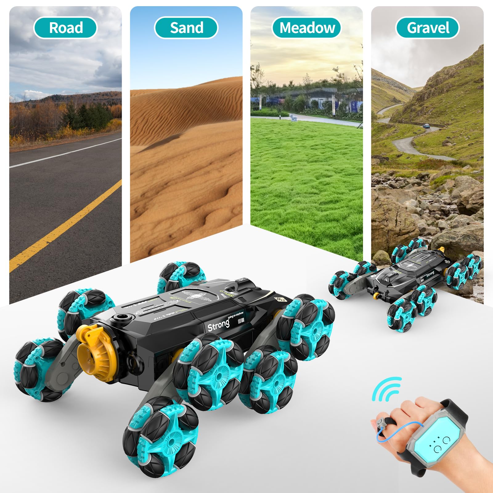 Gampop 8WD Gesture Sensing RC Stunt Cars - Toys Gifts for Kids 8 9 10 11 12 Year Old Boys Girls,2.4Ghz Remote Control Cars,Transform Drift Off Road Vehicle for Children Birthday Presents