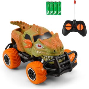 kizeefun remote control car for toddlers, mini monster truck rc car for kids, boys and girls 1: 43 scale toy for toddlers and kids 3 4 5 6 7 8 year old (4 aa batteries included)