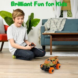 Kizeefun Remote Control Car for Toddlers, Mini Monster Truck RC Car for Kids, Boys and Girls 1: 43 Scale Toy for Toddlers and Kids 3 4 5 6 7 8 Year Old (4 AA Batteries Included)