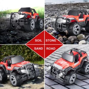 Carox Remote Control Car for Kids-1:16Remote Control Truck with Headlight and Storage Case-80mins Playtime RC Truck for All Terrain-Red Remote Control Jeep Toy for Boys Girls Kids (red)