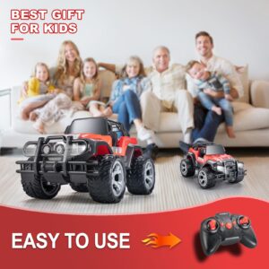 Carox Remote Control Car for Kids-1:16Remote Control Truck with Headlight and Storage Case-80mins Playtime RC Truck for All Terrain-Red Remote Control Jeep Toy for Boys Girls Kids (red)