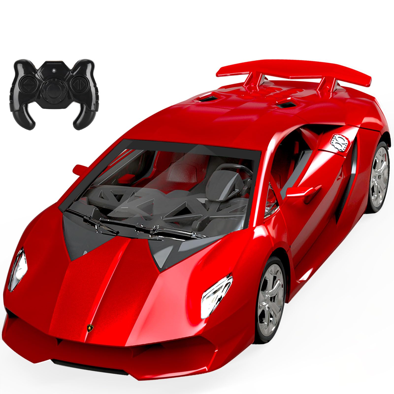 GUOKAI Remote Control Car, 1/24 Scale RC Sport Racing Toy Car, Compatible with Lamborghini Sesto Elemento Model Vehicle for Boys Girls