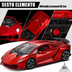 GUOKAI Remote Control Car, 1/24 Scale RC Sport Racing Toy Car, Compatible with Lamborghini Sesto Elemento Model Vehicle for Boys Girls