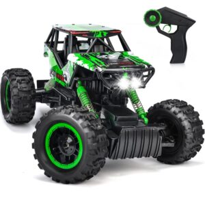 DOUBLE E 1:12 Scale Large Remote Control Car Monster Trucks for Boys with Head Lights 4WD Off All Terrain RC Car Rechargeable Vehicles Xmas Gifts for Kids