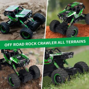 DOUBLE E 1:12 Scale Large Remote Control Car Monster Trucks for Boys with Head Lights 4WD Off All Terrain RC Car Rechargeable Vehicles Xmas Gifts for Kids