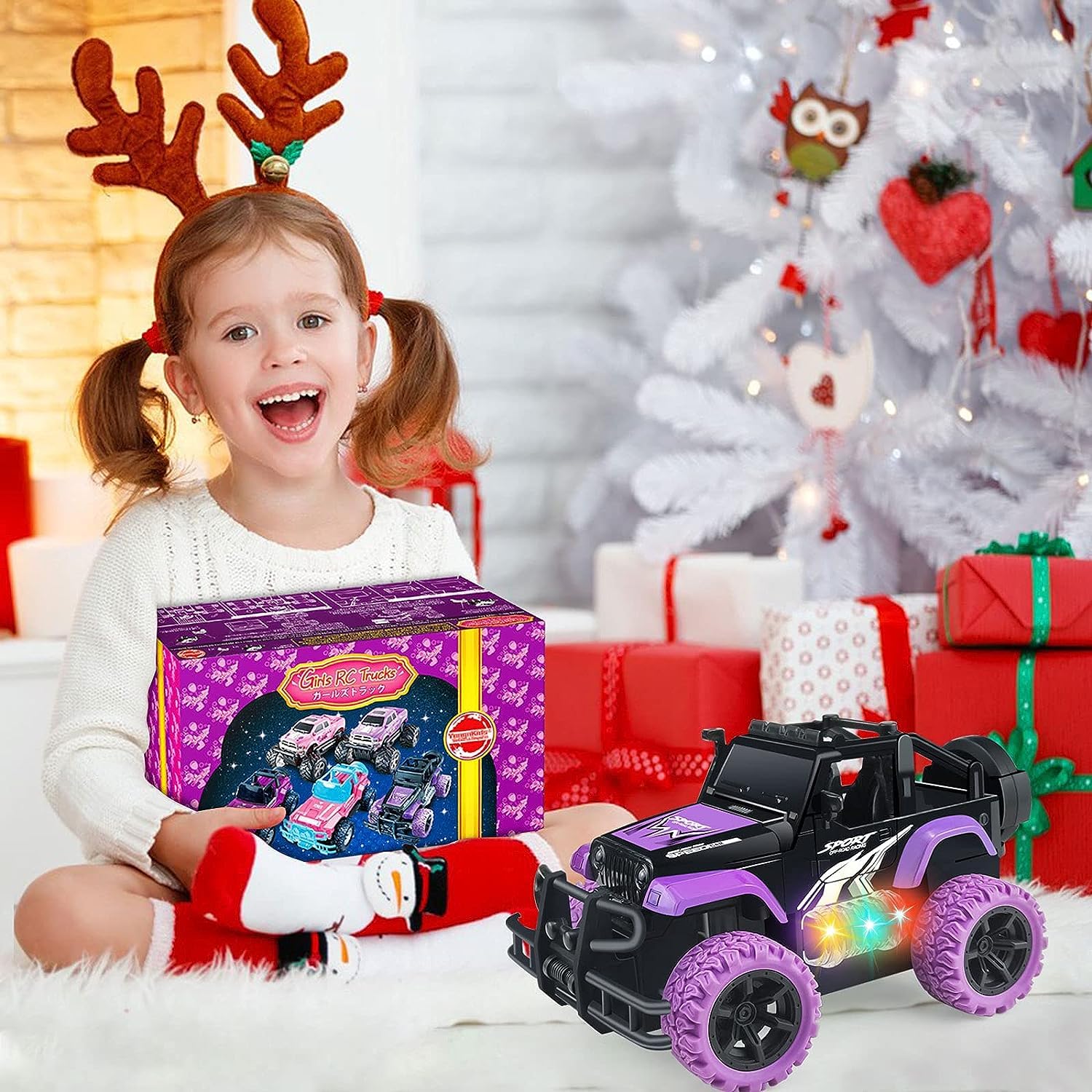 Ynybusi Remote Control Car RC Racing Cars, 1:20 Scale Remote Control Monster Truck, 2.4Ghz LED Light Off-Road Rc Cars,Toy Cars Gift for Kids Boys Girls 6 7 8 9 10 Years Old (#Purple)