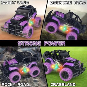 Ynybusi Remote Control Car RC Racing Cars, 1:20 Scale Remote Control Monster Truck, 2.4Ghz LED Light Off-Road Rc Cars,Toy Cars Gift for Kids Boys Girls 6 7 8 9 10 Years Old (#Purple)