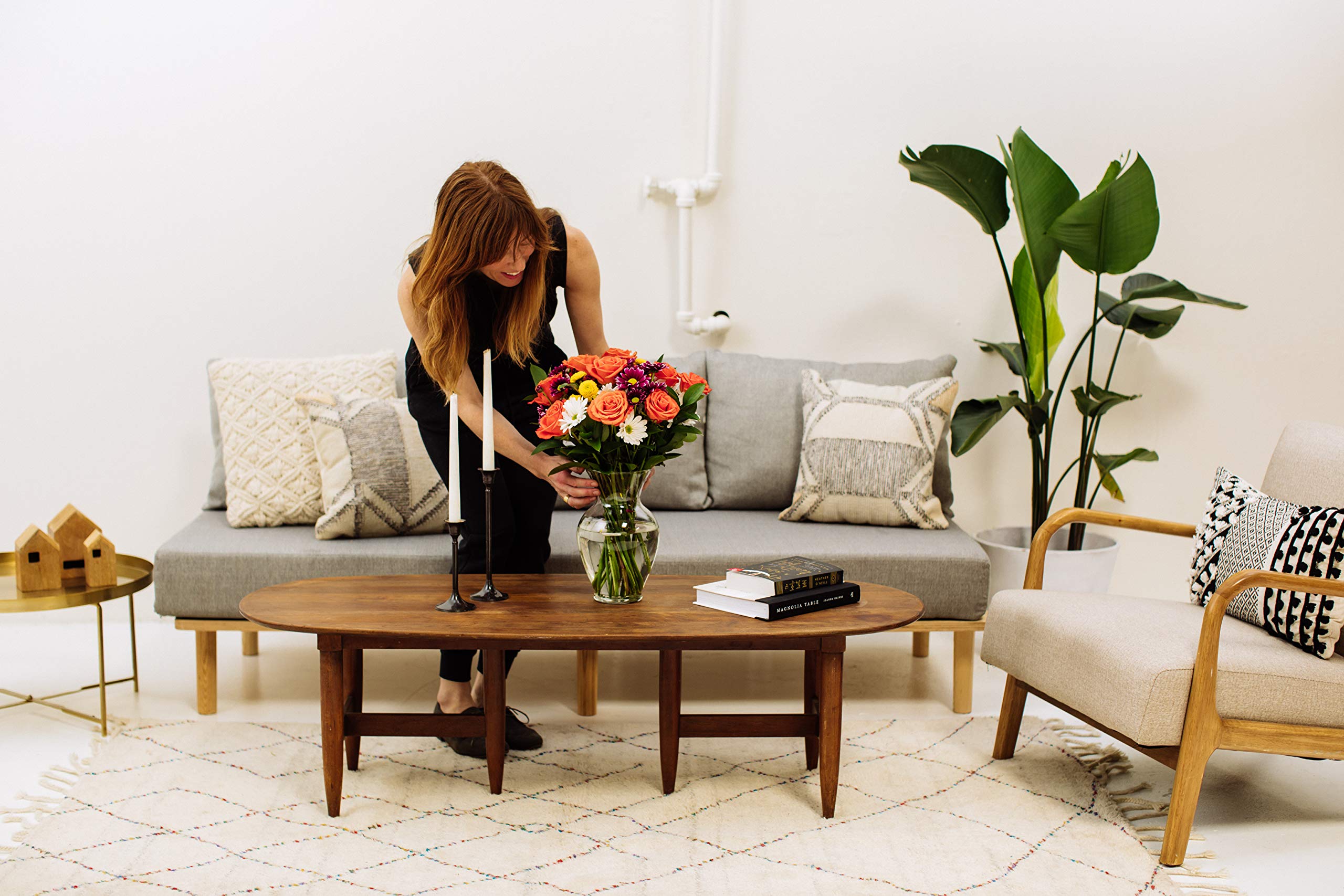 BENCHMARK BOUQUETS - Life is Good Orange (Glass Vase Included), Next-Day Delivery, Gift Mother’s Day Fresh Flowers