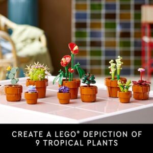 LEGO Icons Tiny Plants Building Set, Cactus Décor Gift Idea for Flower-Lovers, Carnivorous, Tropical and Arid Flora, Build and Display, Botanical Collection, Creative Building Sets for Adults, 10329