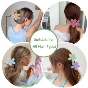 6PCS Flower Hair Clips, Matte Claw Clips for Women Girls, Flower Clips for Thick Thin Hair, Strong Hold Cute Claw Clips for Valentine's Day Gifts