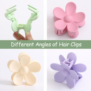 6PCS Flower Hair Clips, Matte Claw Clips for Women Girls, Flower Clips for Thick Thin Hair, Strong Hold Cute Claw Clips for Valentine's Day Gifts