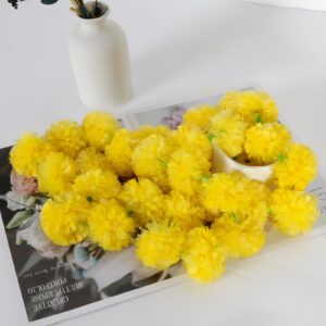 5Pcs Marigold Garland for Decoration, 5 Feet Artificial Marigold Flowers Diwali Decorations for Home, Yellow Artificial Marigold Heads for Diwali Party,Indian Weddings, Halloween,Wreath