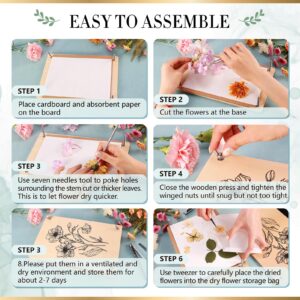 Aboofx Large Professional Flower Press Kit, 6 Layers 10.8 x 6.9 inch DIY Flower Pressing Kit for Adults to Making Dried Flower & Press Flowers Arts is Great Gift for Women and Crafts Lovers