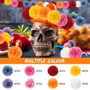 EIMMBD Marigold Flowers Heads Bulk 3.15", 40pcs Artificial Marigold Garland for Day of The Dead Decor Diwali Cinco de Mayo Fiesta Wedding Festival Party Home Decoration (Mixed Colors)