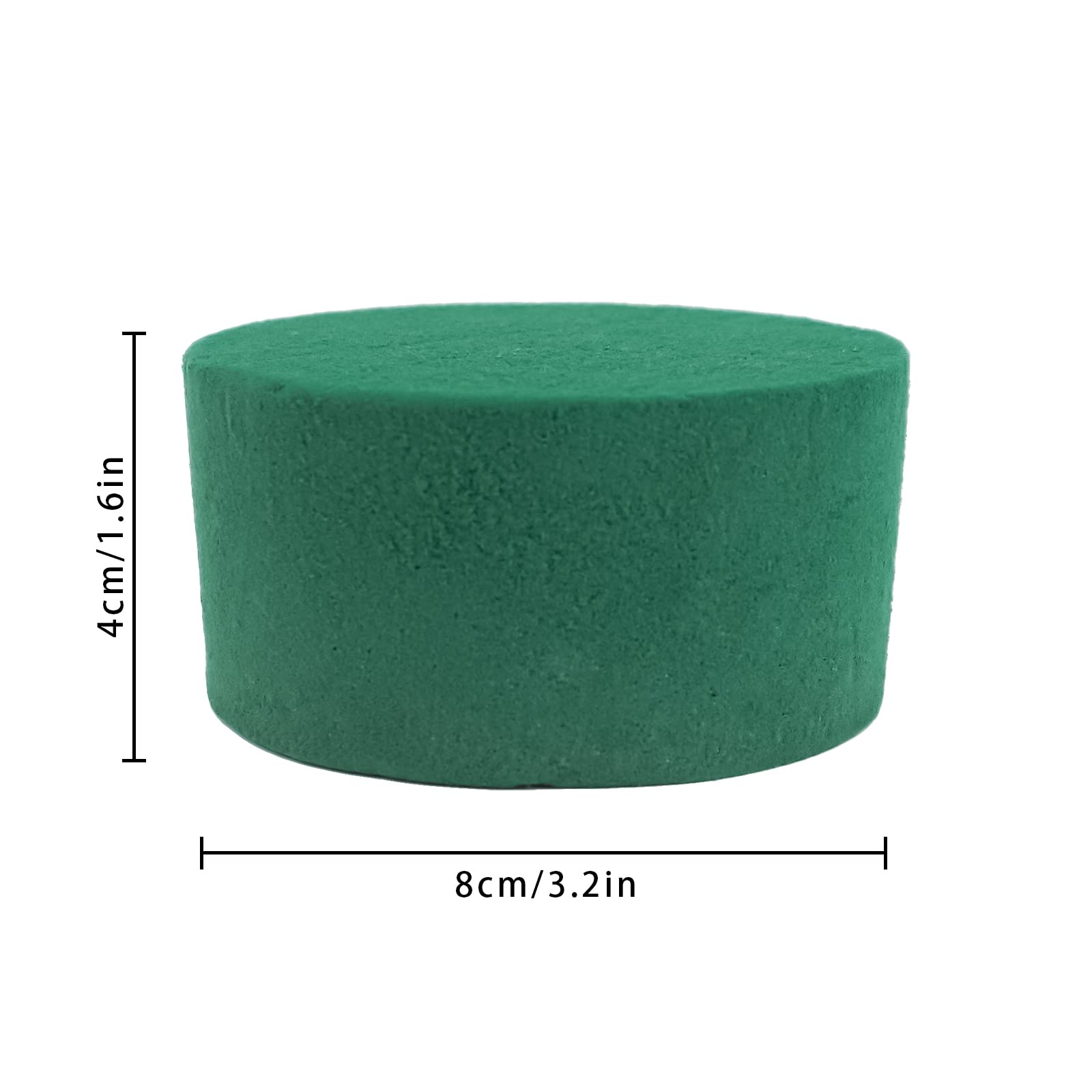 Prashent 6 Pcs Round Floral Foam Blocks,Green Wet Dry Flower Foam Plant Foam for Fresh & Artificial Flower Arrangements DIY Craft 3.2" X 1.6"