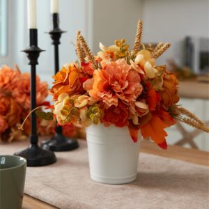 Thanksgiving Decorations - 2Pcs Artificial Fall Flowers, Fall Decor Flower Bouquet for Wedding Bouquets Autumn Decor Centerpieces Arrangements Faux Flowers Party Bridal Baby Shower Home Decorations