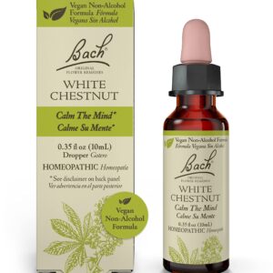 Bach Original Flower Remedies, White Chestnut for Calming Repetitive Thoughts (Non-Alcohol Formula), Natural Homeopathic Flower Essence, Holistic Wellness, Vegan, 10mL Dropper