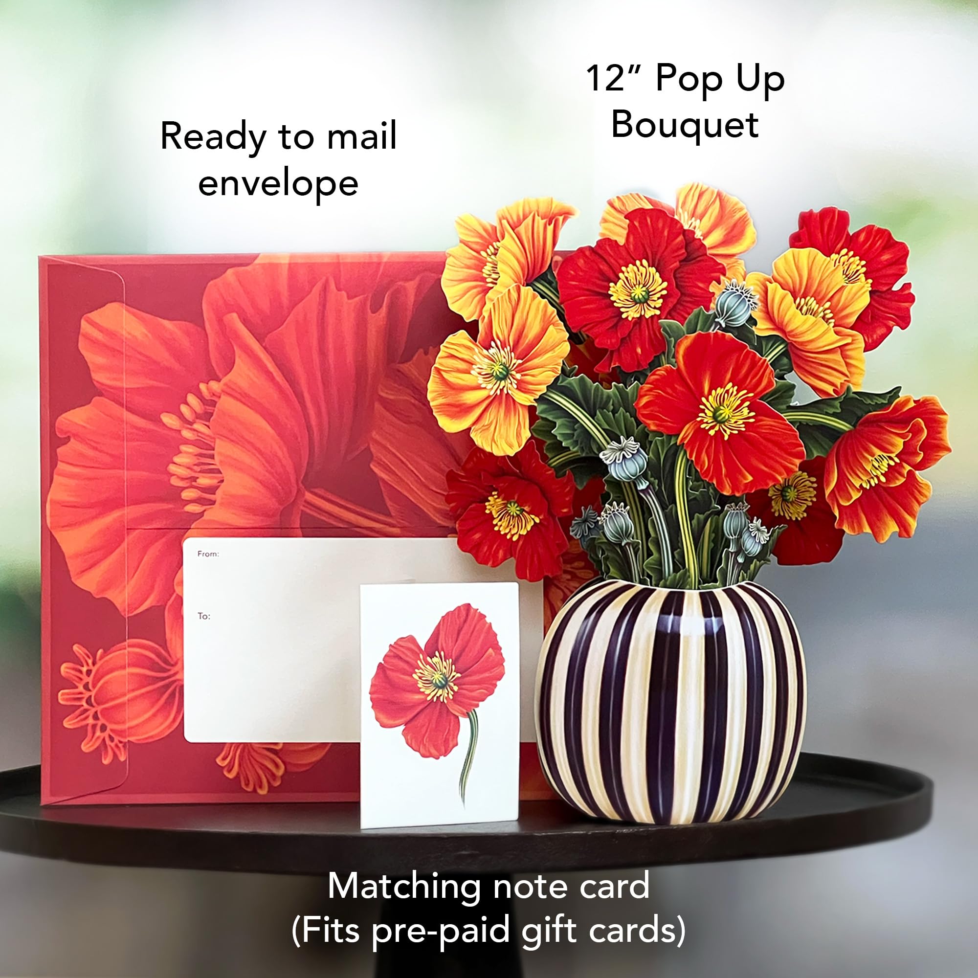 Freshcut Paper Pop Up Cards, Paper Flower Bouquet 3D Popup Greeting Cards with Note Card & Envelope, Birthday Card, Anniversary Card, Get Well Gifts for Women, 12" French Blooms