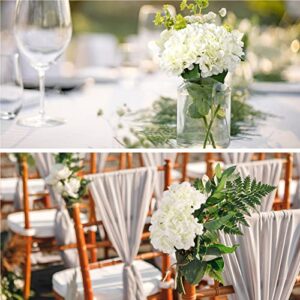 Auihiay 64 PCS Artificial Hydrangea Flowers, Silk Hydrangea Flowers Heads with Stems, Full Artificial Flowers for Wedding Centerpieces, Baby Shower, Home Garden Party Decor (Ivory)