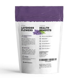 Dried Lavender Flowers for Tea and Soap Making (4oz) - Kate Naturals. USDA Organic Dried Flowers From Lavender Plant for Lavender Tea & Lemonade. Culinary Lavender and Edible Lavender Buds.