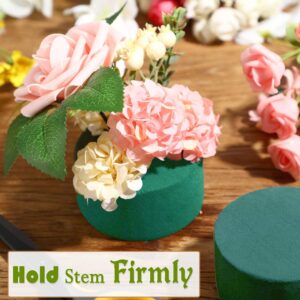 4Pcs Floral Foam Round 3.2" Green Wet Dry Flower Foam Blocks Florist Plant Foam for Artificial and Fresh Flower Arrangement