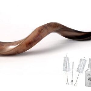 SHOFAR 36-38" Extra Large Yemenite Kudu Horn Full Polished + Anti Odor Spray + Brush + BAG From Israel