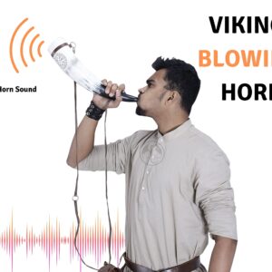 OldEmperor Viking War Blowing Horn| 12 Inch Genuine Ox Battle Trumpet with Leather Strap-Hand Engraved| Easy and Clear Sound| Viking Gift for Men and Women