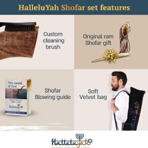 HalleluYAH Yemenite kudu Shofar From Israel Plus Free Bonus Ram Horn