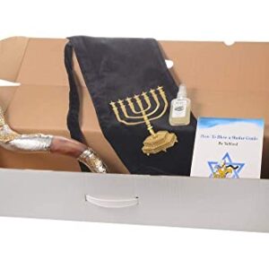 Shofar from Israel Polish Polished Silver Plated Set Kudu Horn Yemenite Lion Of Judah + Bag + Spray + Guide + Carrying Box Case (30"-32")