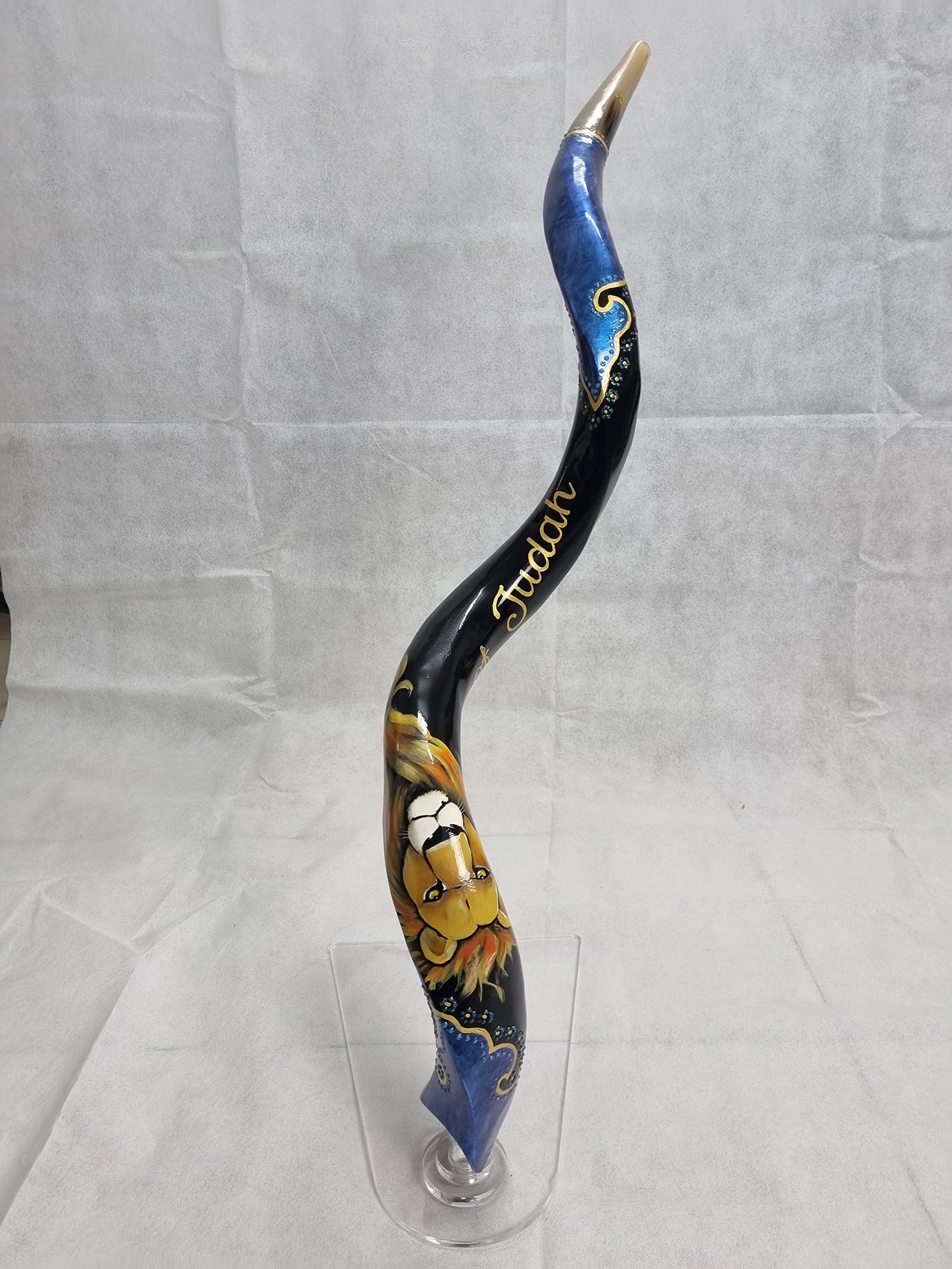 Sale for shofar Yemenite Polish Horn Size 46" Paint Painted Kudu lion of Judah From Israel Active