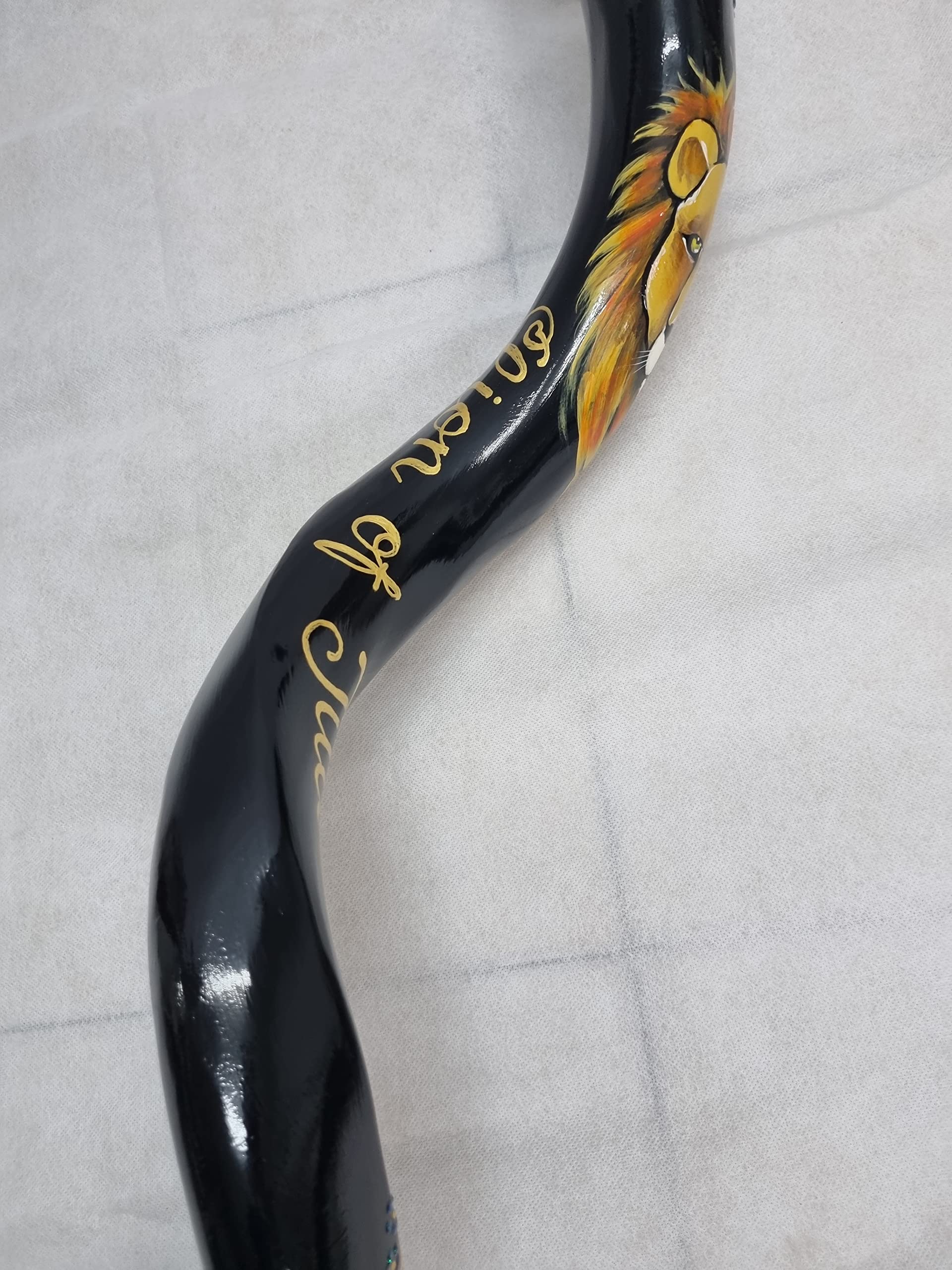 Sale for shofar Yemenite Polish Horn Size 46" Paint Painted Kudu lion of Judah From Israel Active